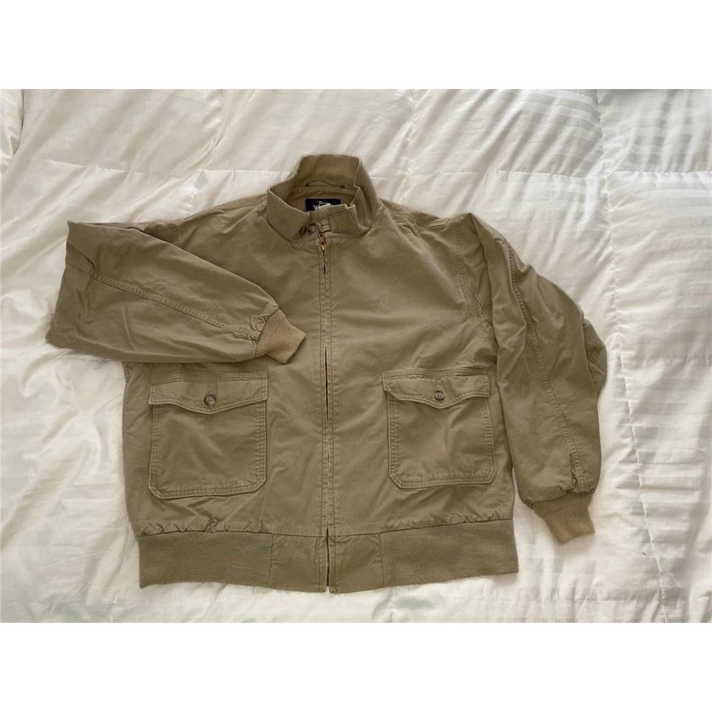 Vintage Woolrich Cotton Canvas Unlined Zip Front Jacket Cargo Pockets XL